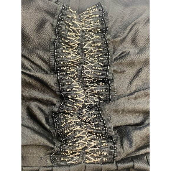 I ❤️ Ronson Black Tank Dress Size L Pleated Skirt Adjustable Spaghetti Straps - Picture 9 of 9